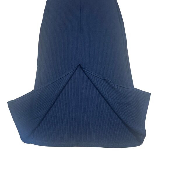 Lulus Ribbed Long Sleeve Black Midi Dress Size Medium NWT - Picture 6 of 7